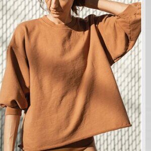 Left on Friday Sports & Rec Oversized Sweatshirt Tan Lines Brown One Size OS